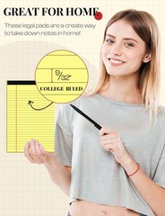 Yellow Note Pads 5×8 Small Legal Pads College Ruled Notepad for Office 6 Pack