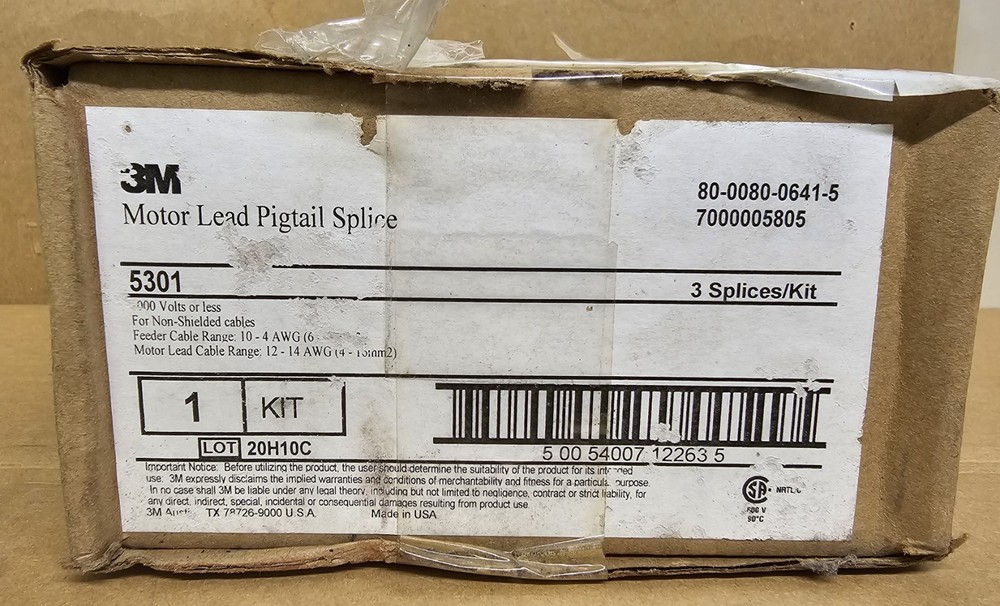 3M 5301 Motor Lead Pigtail Splice 1000 Volts or Less