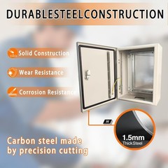10x8x6″ Carbon Steel IP66 Enclosure Wall Mount Outdoor Electrical Junction Box