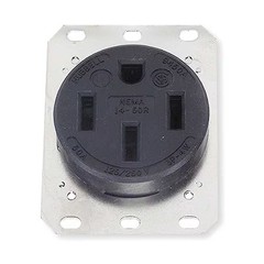 Hubbell Wiring Device-Kellems Hbl9450a Straight Blade Receptacle, 1 Outlet,