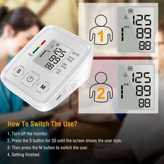 Automatic Upper Arm Blood Pressure Monitor Pulse Meter BP Machine Voice Talking