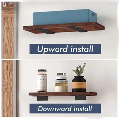 Starunder 6 Pack Floating Shelf Brackets, 6 Inch Heavy Duty 6 Inch, Black