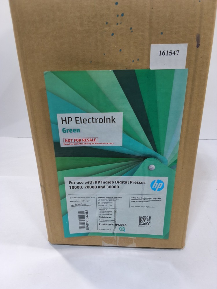 GENUINE HP ElectroInk for Indigo Presses 10000 20000 and 30000 GREEN Q4206A