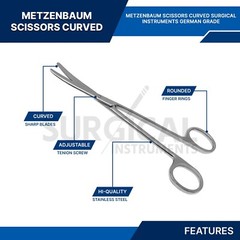 Metzenbaum Scissors 5.5″ Curved Surgical Stainless Steel German Grade