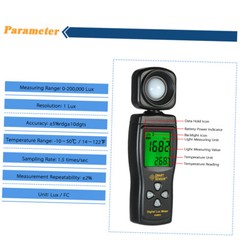 Digital Meter Luminometer Photometer Luxmeter Light Meter 0-200000Lux I7H4