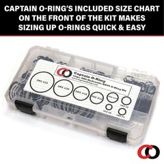 Captain O-Ring ORS/ORFS Flat Face Hydraulic Oring Seal Kit (180pc, Buna 90)