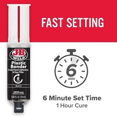 J-B Weld 50139 Plastic Bonder Body Panel Adhesive and Gap Filler Syringe – Black