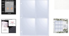 50 Pack 400 Pockets 2.5×3.5 Trading Card SleevesA5 Binder 4 Pocket Card Sleev…