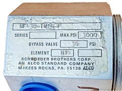 SCHROEDER BROTHERS NF30-1N25-P / NF301N25P HYDRAULIC HOUSING OIL FILTER 3000 PSI