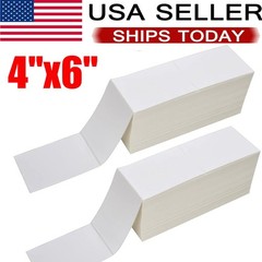4″x6″ Fanfold Direct Thermal Shipping Labels for Zebra and Rollo 4000-40000 PCS