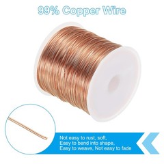 28 Gauge Jewelry Wire, 328 Feet/100M Pure Copper Jewelry Beading Wire Soft Me…