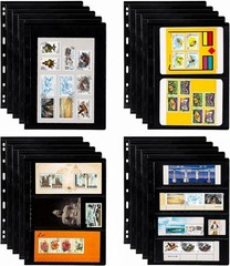 Elsjoy 20 Sheets 40 Pages Stamp Album Pages, 9-Hole 8.5″ x 11″, Black