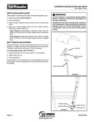 7055 SRT Rototiller Operator Instructions Manual Fits Earthquake Model 7055C