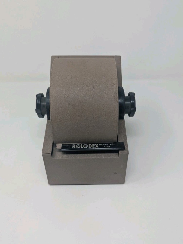 Vintage Metal Rolodex Model NO 1753 Classic Desktop Rotary File w/ Cards & Tabs