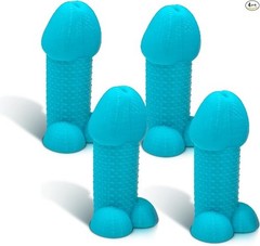 Glow in The Dark Blue Novelty Tire Valve Stem Caps, 4-Pack Universal Waterproof