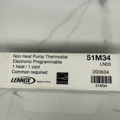 Lennox Model 51M34 NON HEAT PUMP Programmable Thermostat 1 Heat / 1 Cool FreShip