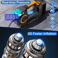 1Pc 140W 150PSI 21V Battery Powered Tire Inflator Cordless Air Inflator Digital