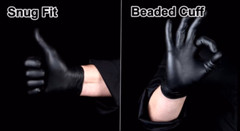 First Glove Black Nitrile Light Industrial Disposable Gloves 3 Mil, Latex Free