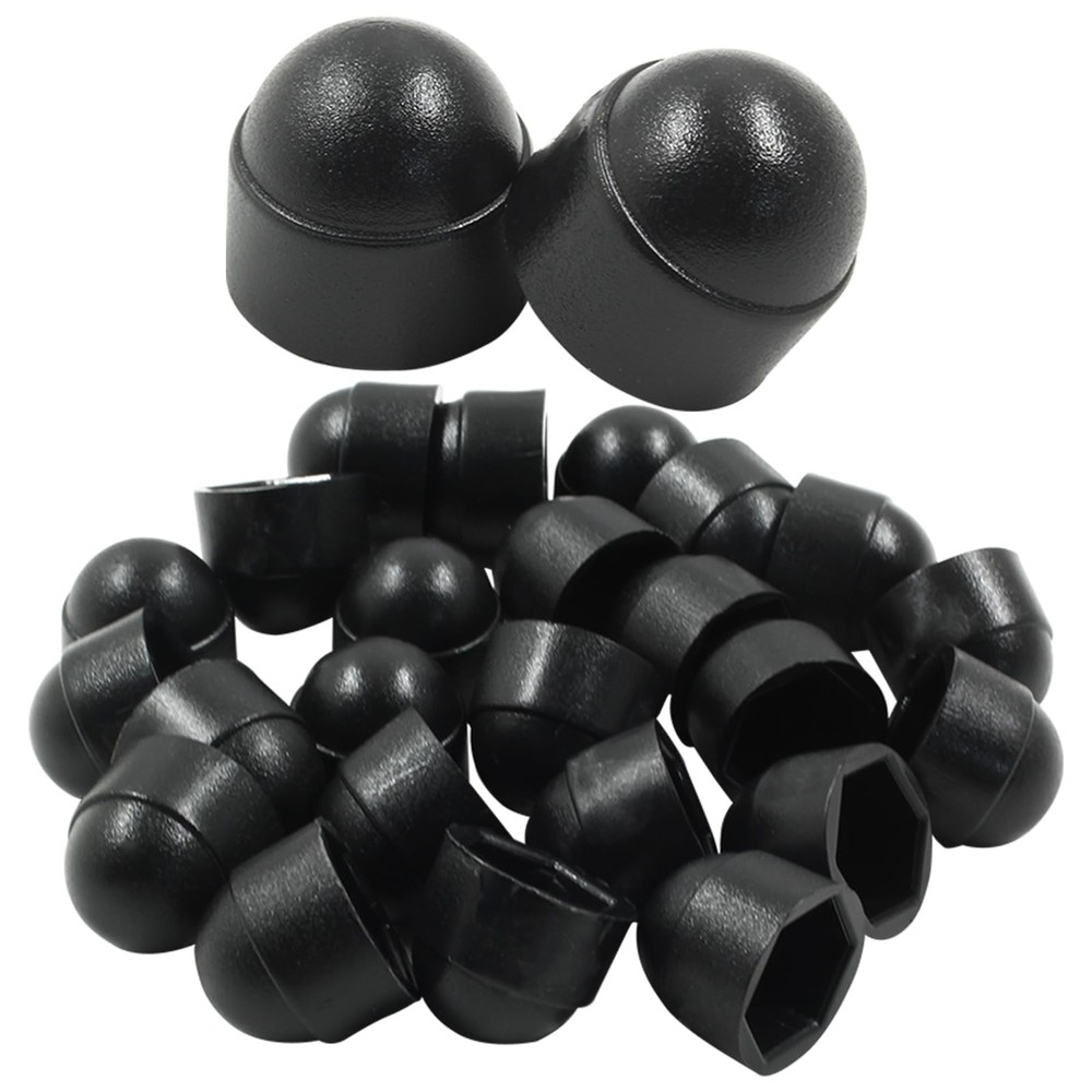 25PCS Hex Head Bolt Covers, Black Dome Bolt Nut Protective Caps, Acorn Hex Ca…