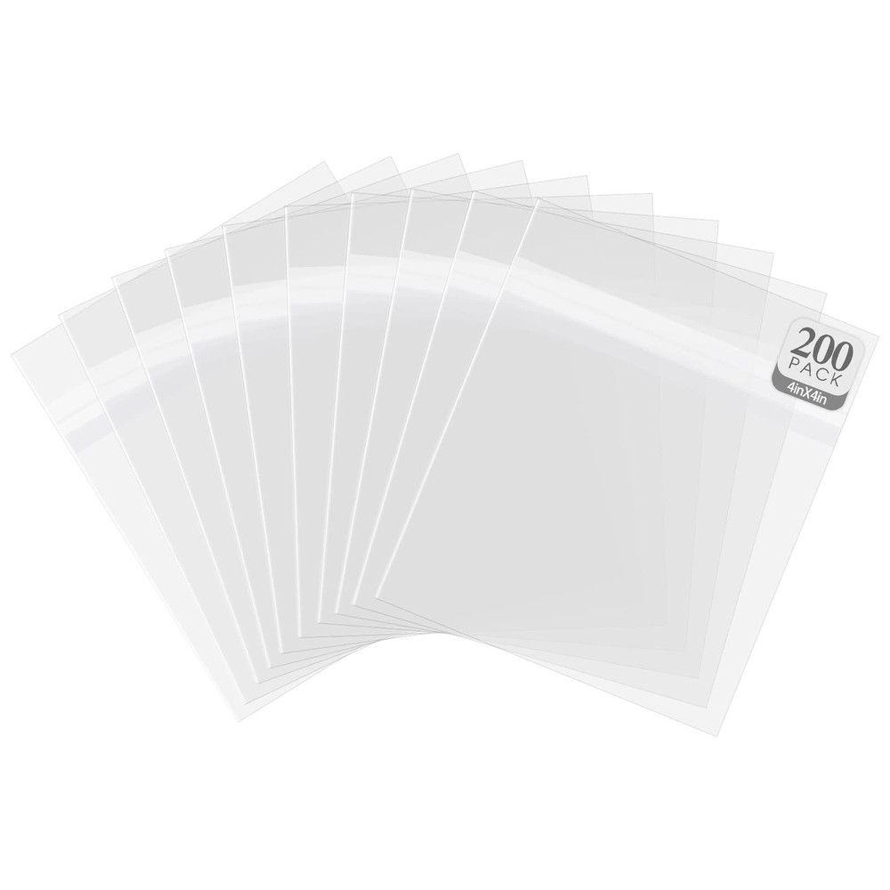 Pack of 200, Acid-Free Crystal Clear Sleeves Storage Bags for Photo Prints
