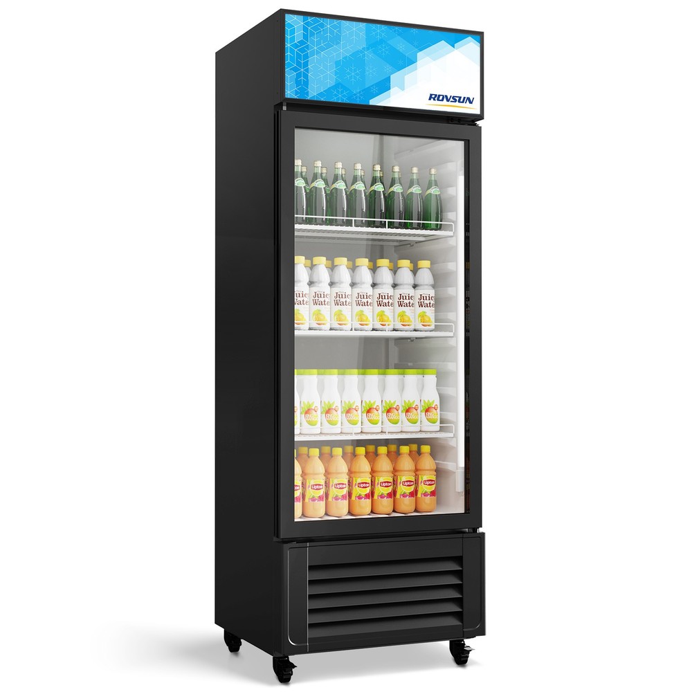 10 Cu.Ft. Commercial One Glass Door Display Upright Beverage Refrigerator Cooler