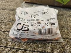 (QTY 100) CB Supplies CBXCR3 1/2″ PEX Copper Crimp Ring For PEX Tubing