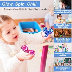 Fidget Spinner 2 Pack, Light up Sensory Toys Adults Small, White&blue