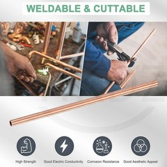 Copper Round Tube O.D Ø1mm 1.5mm 2mm 3mm 4mm 5mm 6mm 7mm 8mm -60mm Lengths 500mm