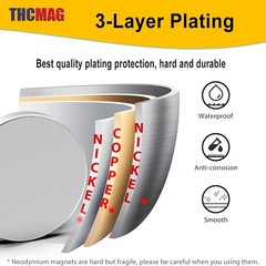 High Strength Neodymium Magnets 0.95 Inch Round Silver for Science Projects