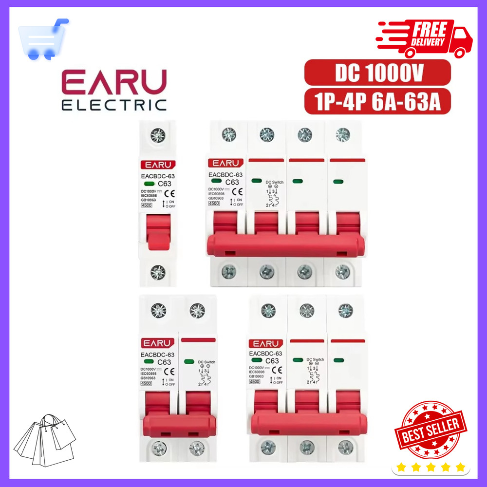 DC Circuit Breaker 1000V 2 Pole Double MCB Solar PV 10 16 20 32 40 50 63 Amp