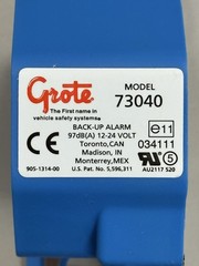 Grote 73040 Back Up Alarm, Self-Grounding, 97Db, Blue
