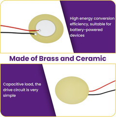 32Pcs Piezo Disc Transducer, 4 Sizes 20mm, 27mm, 35mm, 41mm, Contact Microphone