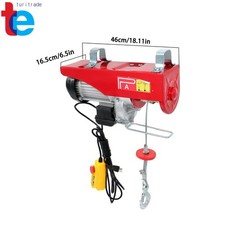 Crane Winch Mini Electric Hoist 2200lbs 14ft Wired Remote Control 1600W 110V