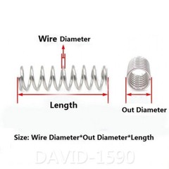 0.2mm Wire Dia. 1.5mm – 4mm Outside Dia. Compression Spring 304 Stainless Steel