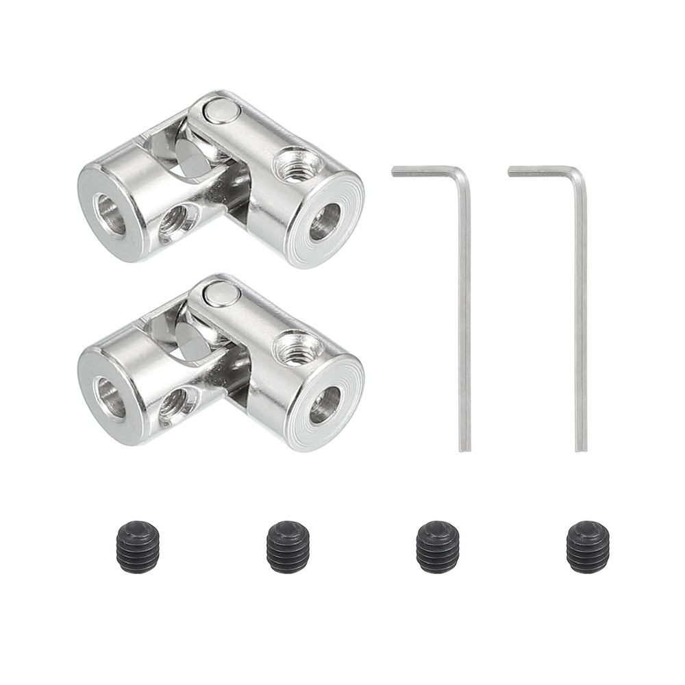 2Pcs Rotatable Universal Steering Shaft 3mm to 3mm Inner Dia with M3 Screws