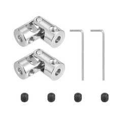 2Pcs Rotatable Universal Steering Shaft 3mm to 3mm Inner Dia with M3 Screws