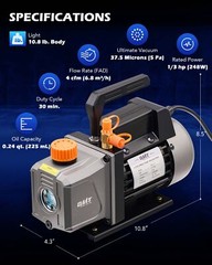 OMT Combo 1/3HP 4CFM Air Vacuum Pump MANIFOLD GAUGE Set HVAC AC Refrigerant Kit