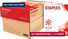 Staples Multipurpose Copy Printer Paper, 20 lb, 8.5 x 11 Inches, 10 Reams, 94 Br