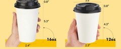 50 pack] Disposable Coffee Cups with Lids 12 oz, Hot Paper Cups with Lids, To Go