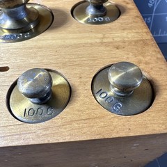 Balance Weight Set Grams (1-50g) (2 x 100g, 200g, 500g, 1kg, & 2kg) Brass 14pc.