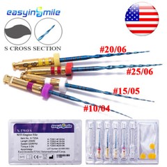 4pcEasyinsmile Endo Rotary Files Dental Root Canal NITI Files X-TWO S Cross 25MM