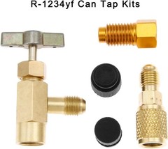 R1234yf Can Tap Adapter Fitting Kits, 1/4 SAE to 1/2 Acme LH Can Bottle Tap O…