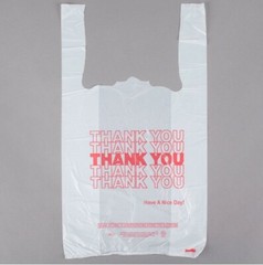 THANK YOU To Go Bags 11 1/2″ x 21″ x 6″ White Plastic Shopping T-Shirt Bags 1/6