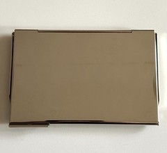 Pocket Chrome Business Card Holder Case Wallet for Business ID Credit Cards-NOS