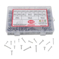 550Pcs 304 Stainless Steel Wood Screws Assortment Kit Phillips #4 #6 #8 #10 #12