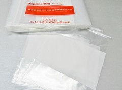 100 Reloc Zippit Bags 8×10 White Block 2mil Zip Seal Reclosable Writeable 8x 10″