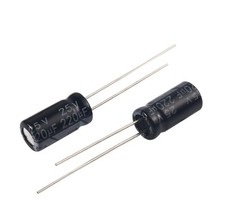 220Uf 25V 6 * 12Mm 20Pcs Electrolytic Capacitor 220 UF MFD 25 Volt 0.24 * 0.47In