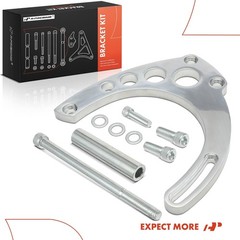 A-Premium Polished Aluminum Alternator Bracket Kit | Compatible with Chevy Bi…