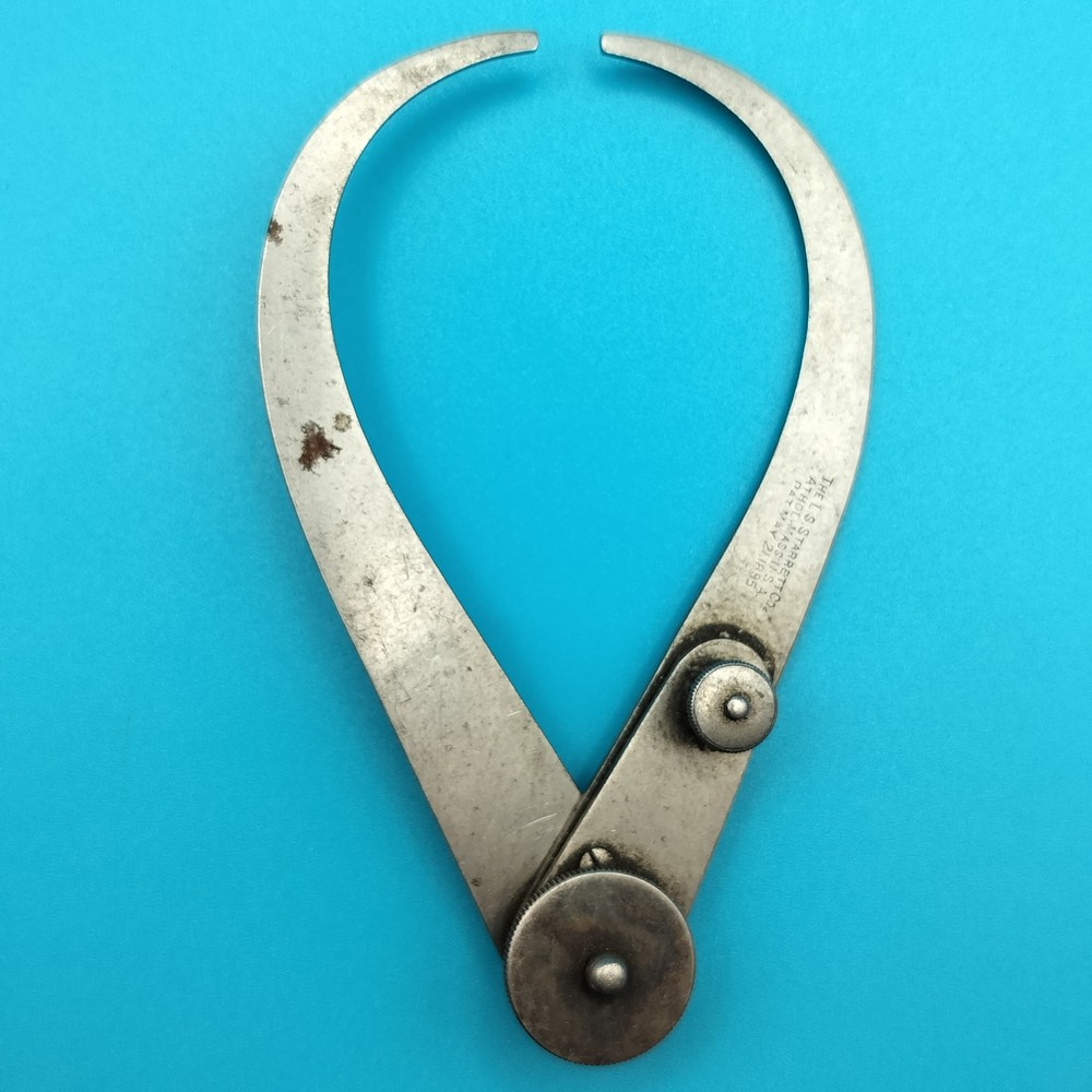 Vintage L.S. Starrett Co. Outside Caliper Firm Joint Fine Adjustment USA Tool