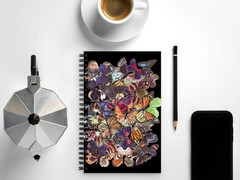 Blank Journal 5.5 × 8.5 Inches, Butterflies, Spiral Bound, 140 Pages Notebook
